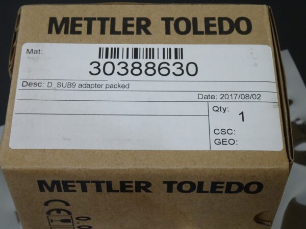 Mettler Toledo D_SUB9 Adapter Packed 30388630 - Image 2