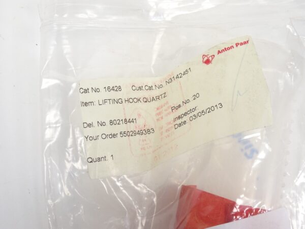Anton Paar 16428 Lifting Hook Quartz |  Perkin Elmer N3142451 - Image 2