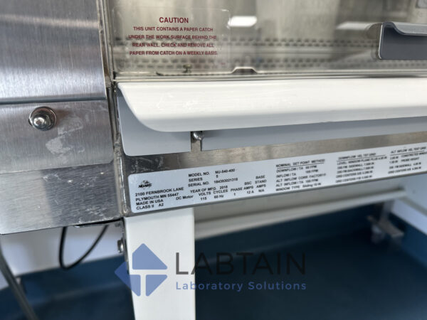 NUAIRE NU-540-400 Biological Safety Cabinet | Class II | Type A2 | Stand | 4' - Image 2